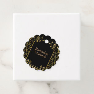 Ramadan Kareem Typography Islamic Crescent Text Favor Tags