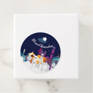 Ramadan Kareem Typography Islamic Crescent Text Favor Tags