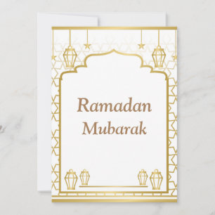 Ramadan Kareem Typography Islamic Crescent Text Holiday Card