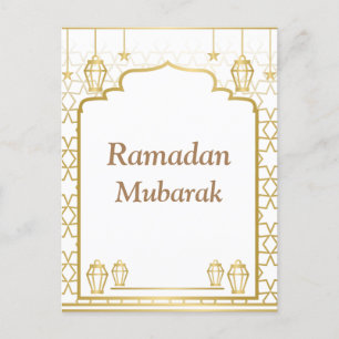 Ramadan Kareem Typography Islamic Crescent Text Postcard