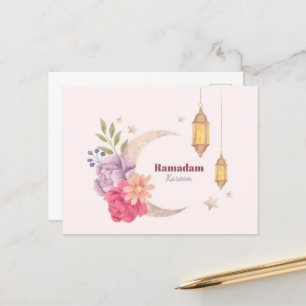 Ramadan Kareem Watercolor Postcard