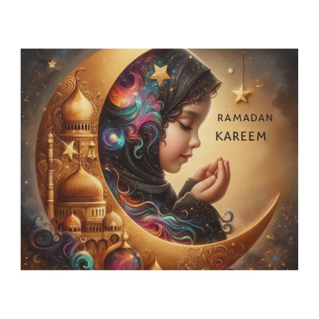 Ramadan Kareem  Wood Wall Art (Front)