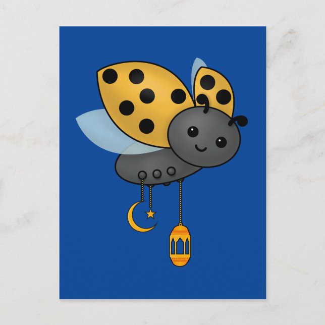 Ramadan Ladybug Lanterns Postcard (Front)