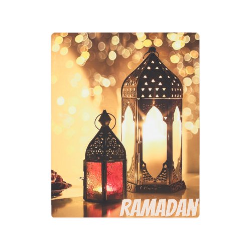 Ramadan lantern metal print