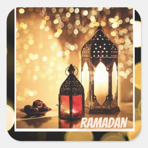 Ramadan lantern   square sticker