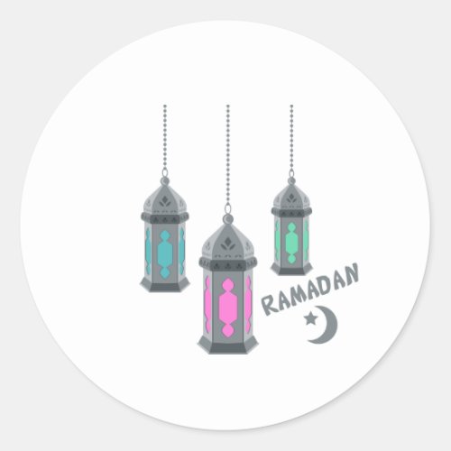 Ramadan Lanterns Classic Round Sticker