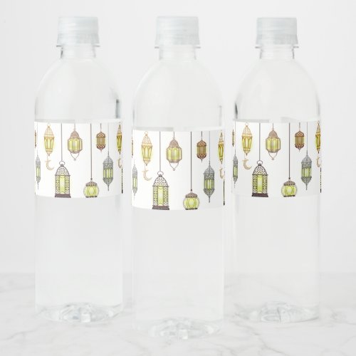 Ramadan Lanterns Water Bottle Label