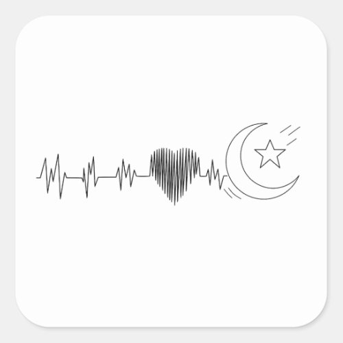 Ramadan Moon Islam At Heart Square Sticker