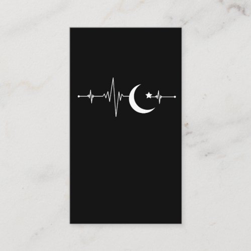 Ramadan Moon Islam Heartbeat Crescent Muslim Business Card