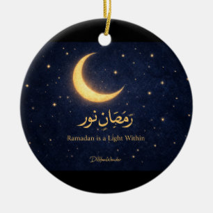 Ramadan Moon Islamic Art – Ramadan Is a Light With Ceramic Ornament