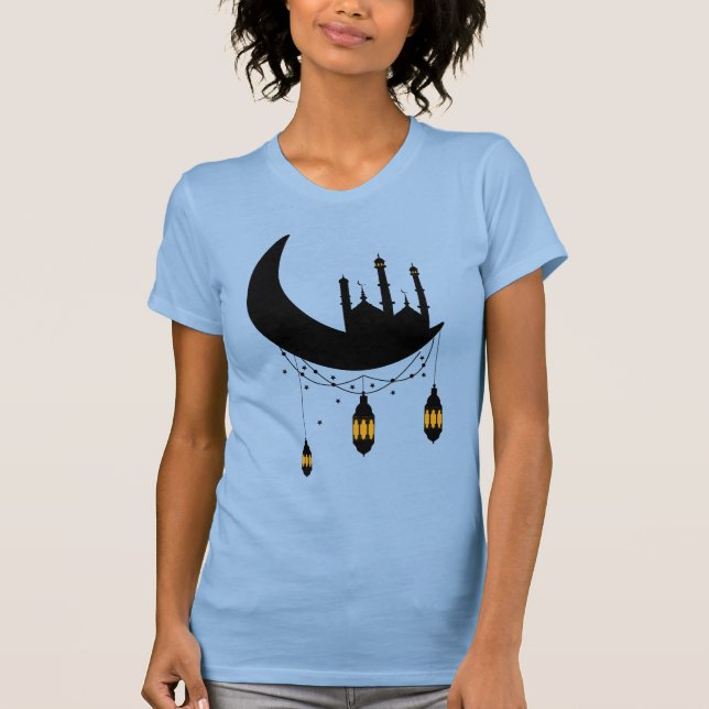 Ramadan Mosque Moon Lanterns T-Shirt (Front)