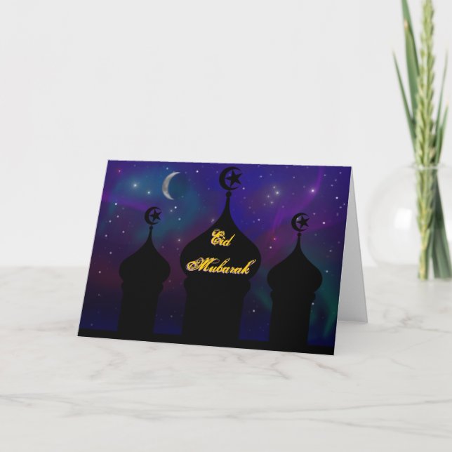 Ramadan Mosque with Magical Night Sky Card (Front)