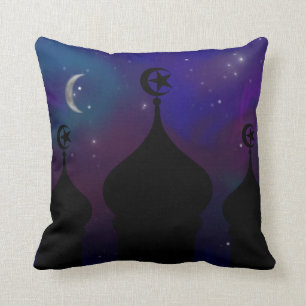Ramadan Mosque with Magical Night Sky Throw Pillow