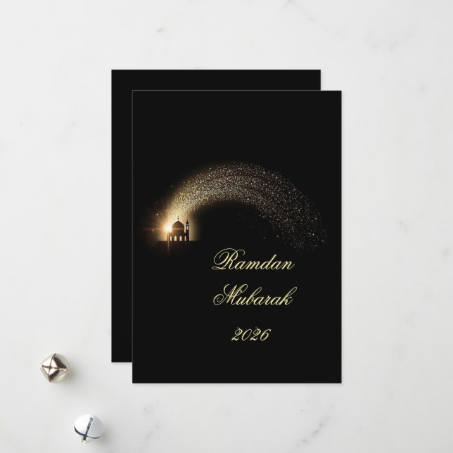 Ramadan Mubarak 2026 personalized  Elegant Card  (Front/Back In Situ)