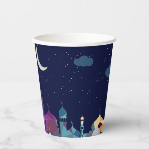 Ramadan Mubarak Arabian Nights Crescent Paper Cups