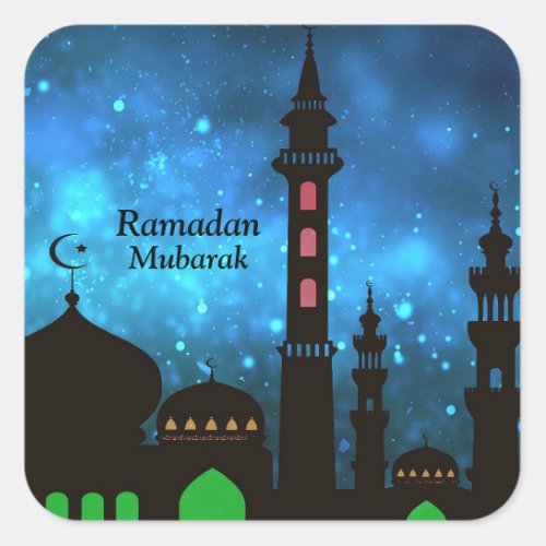 Ramadan Mubarak Arabian Nights  Stories Palace Square Sticker