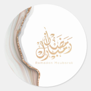 Ramadan mubarak arabic calligraphy  classic round sticker
