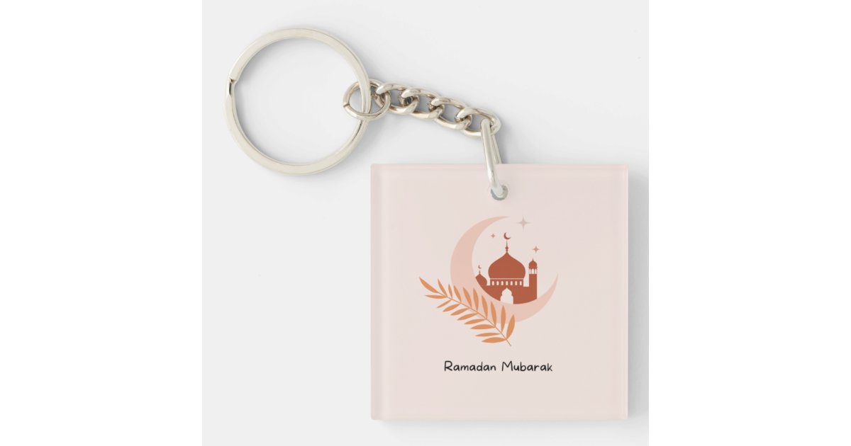 Mosque Keychain Ramadan Mubarak Boho Moon & Mosque Keychain | Zazzle