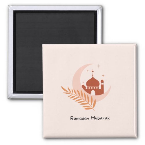 Ramadan Mubarak Boho Moon  Mosque  Magnet