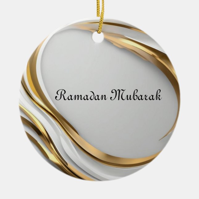 Ramadan Mubarak Ceramic Ornament (Front)