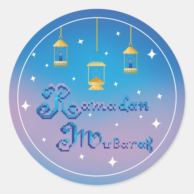 Ramadan Mubarak Classic Round Sticker (Front)