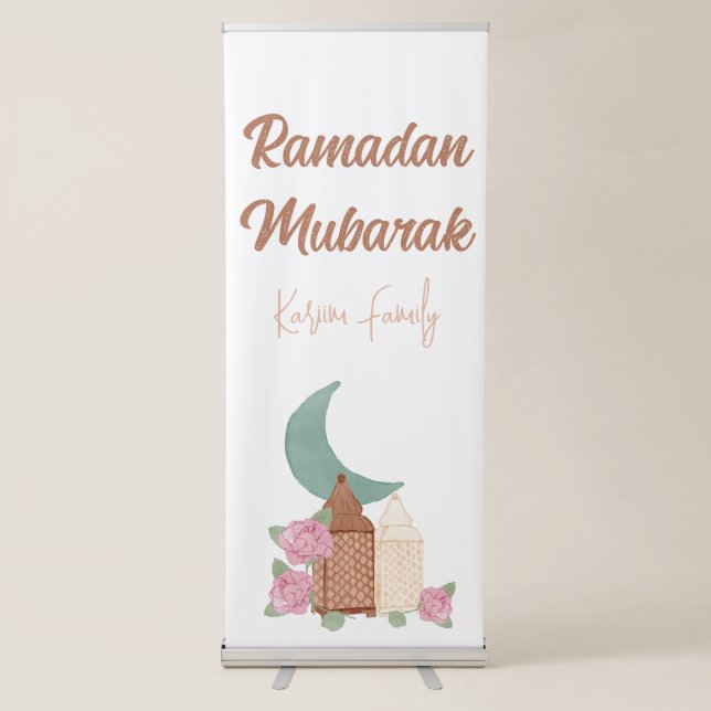 Ramadan Mubarak Decoration Custom Home decor name  Retractable Banner (Front)