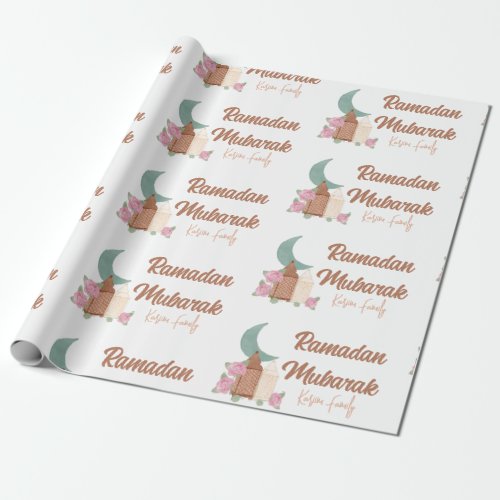 Ramadan Mubarak Decoration Custom Home decor name Wrapping Paper