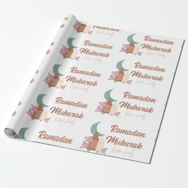 Ramadan Mubarak Decoration Custom Home decor name Wrapping Paper (Unrolled)