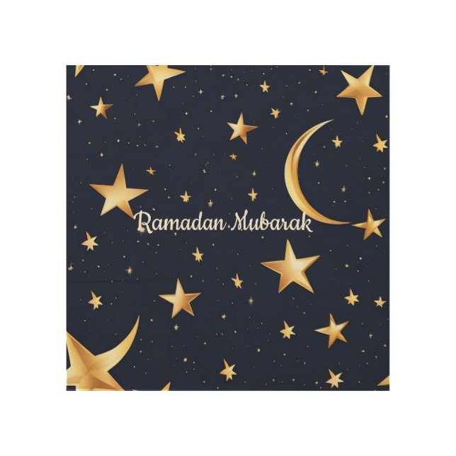Ramadan Mubarak  Eid   Wood Wall Art (Front)