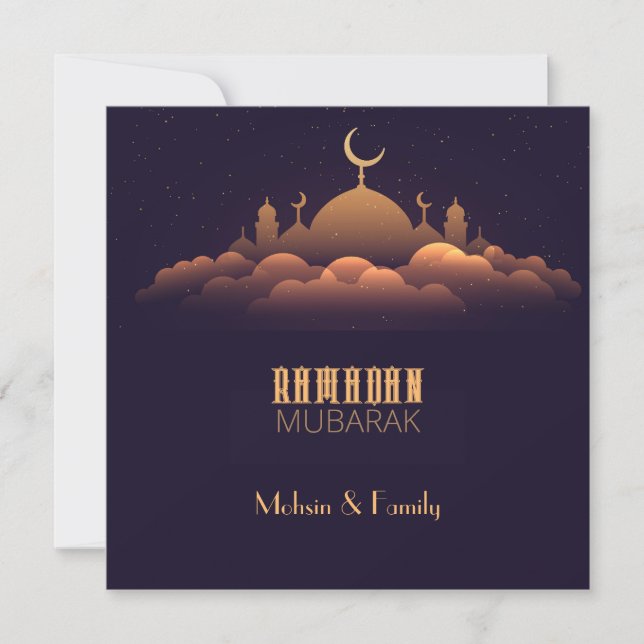 Ramadan Mubarak Flat Holiday Card (Front)