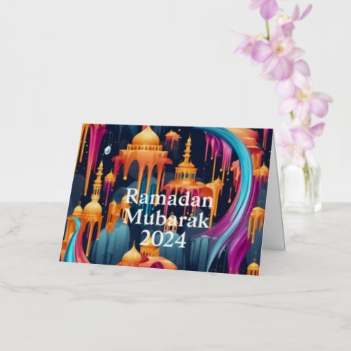 Ramadan Mubarak Folded Foil Allahu Akbar Foil Greeting Card