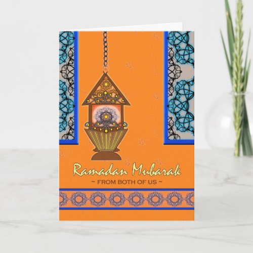 Ramadan Mubarak From Both of Us Fanoos Lantern Card