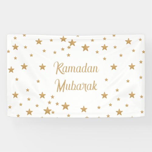 Ramadan Mubarak Gold Star Glitter Sparkle decor Banner