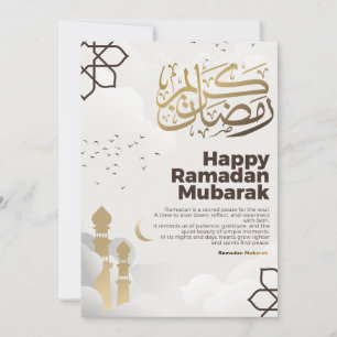 Ramadan Mubarak Golden Calligraphy Art Holiday Card