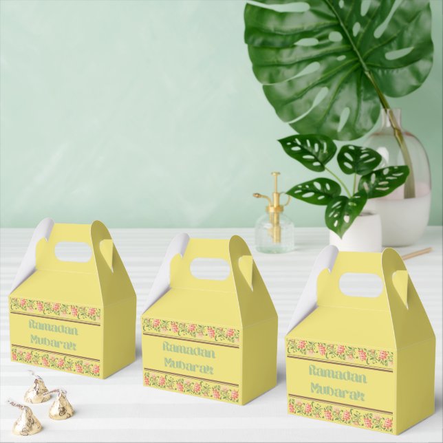 Ramadan Mubarak Islamic Arabesque Border pattern Favor Boxes (Multiple)