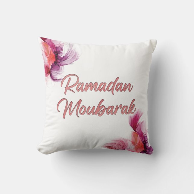 Ramadan Mubarak islamic art Throw Pillow (Front)