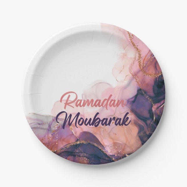 Ramadan mubarak islamic gifts paper plates (Front)