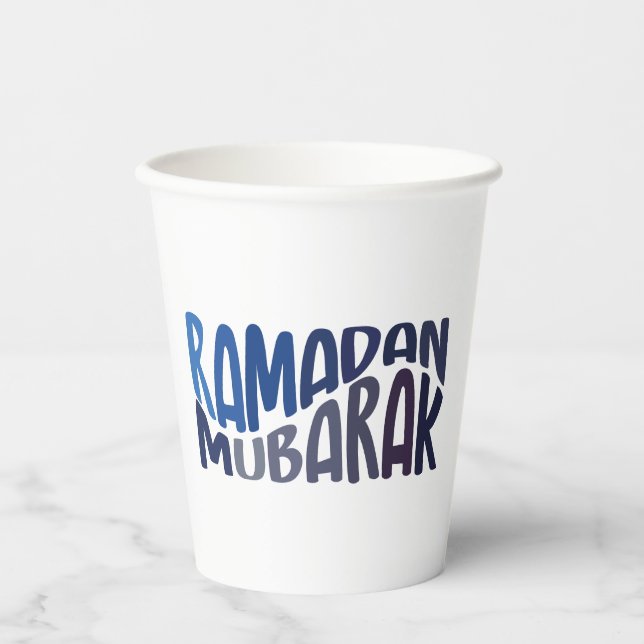 Ramadan Mubarak Islamic quote Paper Cups (Front)