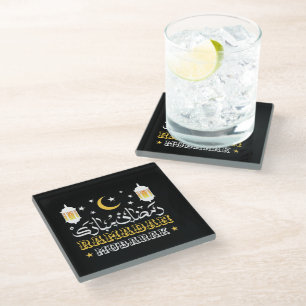 RAMADAN MUBARAK KAREEM 2026 GLASS COASTER