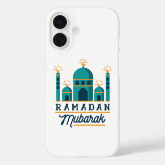 Ramadan Mubarak Mosque Crescent Art iPhone 16 Case