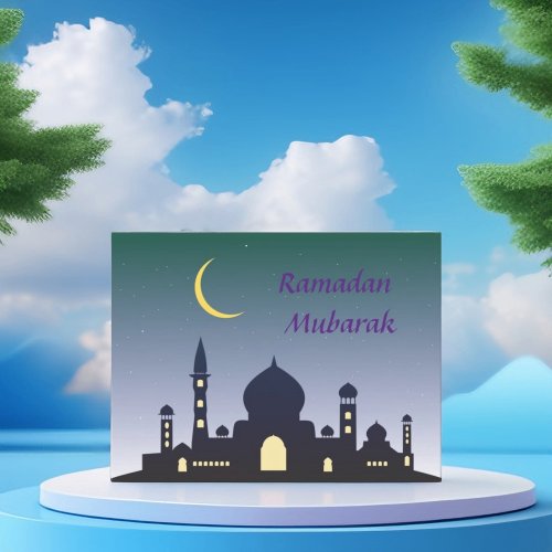 Ramadan Mubarak mosque crescent Islamic feasting Holiday Postcard