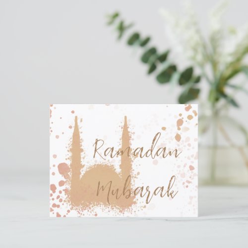 Ramadan Mubarak Mosque Islamic Design  Postcard