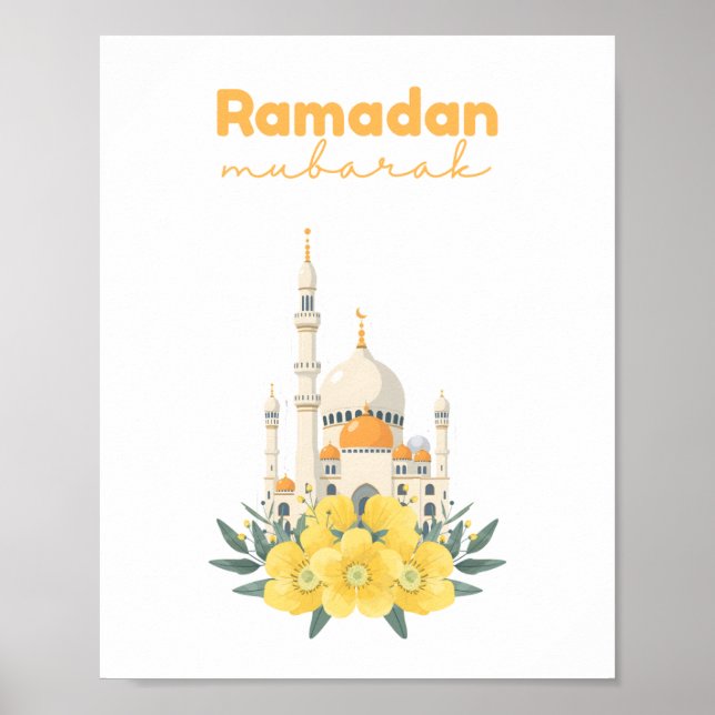 Ramadan Mubarak Mosque Wall Print (Front)
