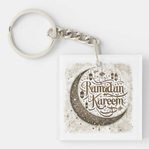 Ramadan Mubarak Muslim Fasting Lantern Crescent Keychain