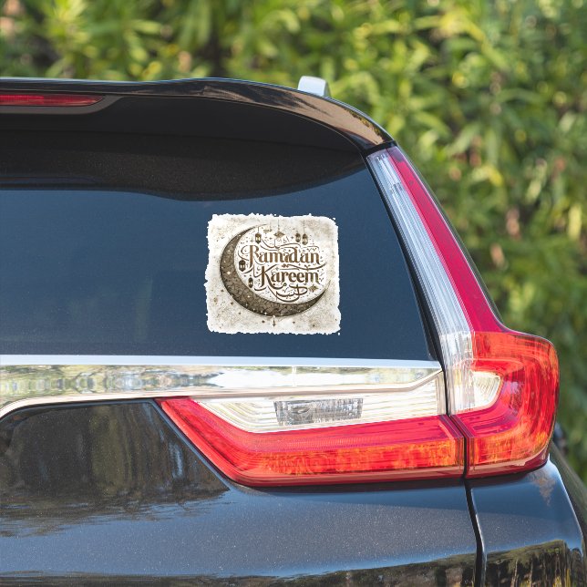 Ramadan Mubarak Muslim Fasting Lantern Crescent Sticker (Car Side)