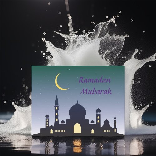 Ramadan Mubarak Muslim Mosque happy fasting  Postcard