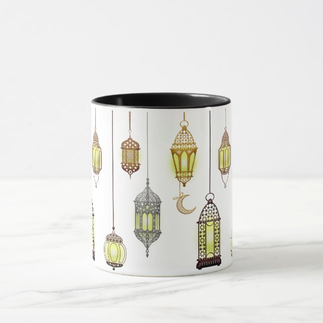Ramadan Mubarak Oriental Arabesque Lanterns decor Mug (Center)