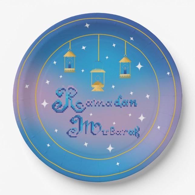 Ramadan Mubarak Paper Plates (Front)