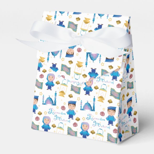 Ramadan Mubarak Pattern Favor Boxes (Front Side)