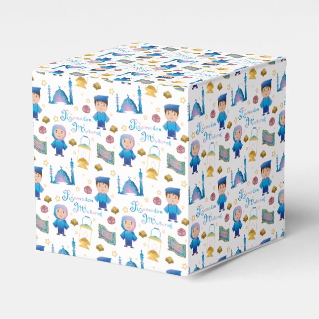 Ramadan Mubarak Pattern Favor Boxes (Front Side)